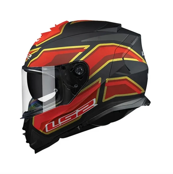 LS2 Storm Foggy Kapalı Kask Mat Siyah-kırmızı M Beden