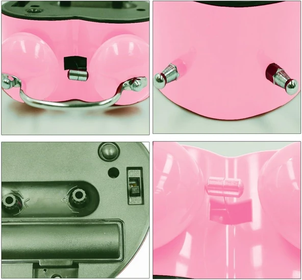 Valkyrie Akar Saniyeli Kalp Şeklinde Analog Çalar Saat Kalpli Alarmlı Yüksek Zil Sesli Işıklı Masa Saati Pembe - 5