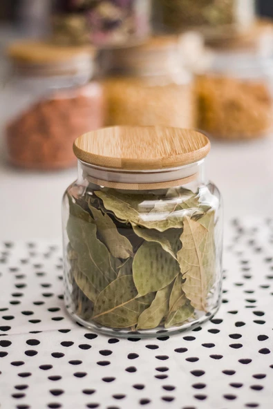12'Li Bambu Kapaklı Cam Kavanoz & Baharat Takımı & Baharatlık Seti 500 ML ( Vakum Kapak ) - 5