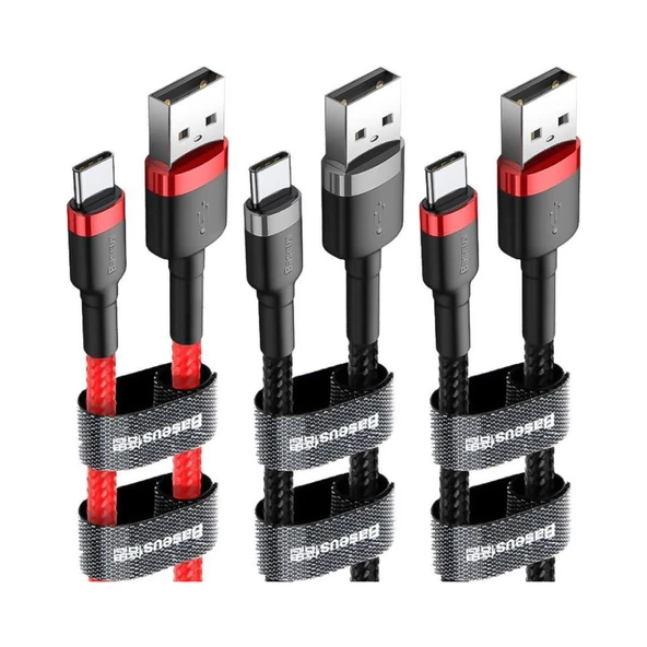 CATKLF-CG1 Cafule Type-C 2A Kablo 2 mt - Gri/Siyah ürün görseli 1