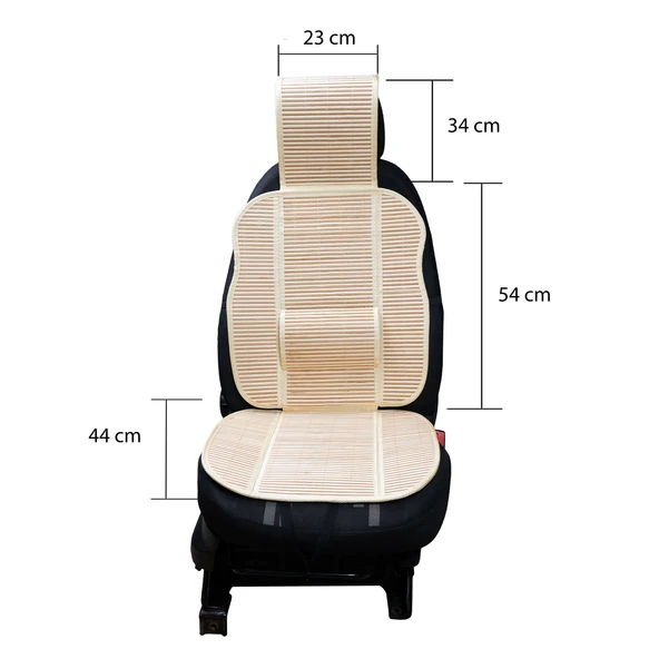 Oto Hasır Bambu Minder Ön Bej İkili Takım Bel Destekli Terletmez WF-1053-BEJ - 3