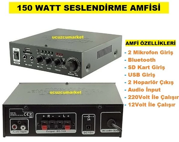 150 WATT SESLENDİRME AMFİSİ
