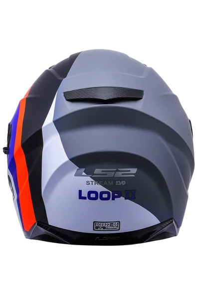 LS2 Stream Evo Loop II Mat Gri-Mavi Kask L Beden - 5