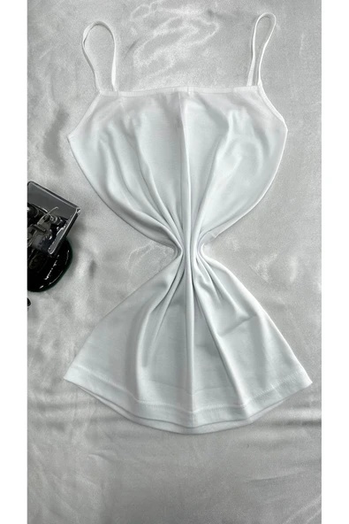 Berrak Clara Butik Kadın Beyaz 3'lü Paket Ip Askılı Pamuk Likralı Atlet 2128 - 2