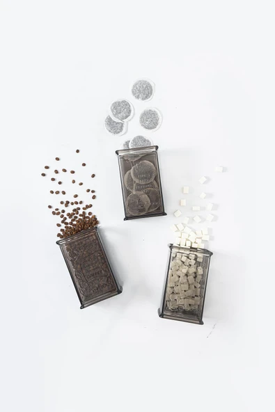 Akrilik Füme Şeker Kahve Çay Kavanozu 500 Ml (Vakum Kapak ) - 2