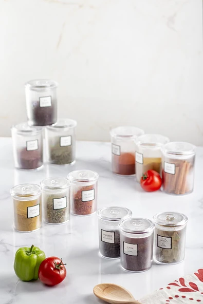 12'li Barok Yuvarlak 2 Boy Kavanoz Seti & Saklama Kabı & Erzak Kabı 6*500 ML,6*250 ML) - 3