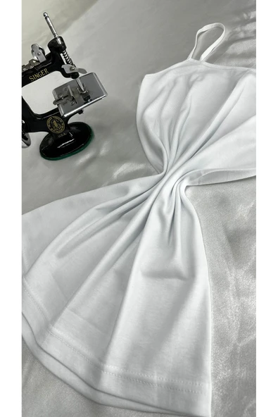 Berrak Clara Butik Kadın Beyaz 3'lü Paket Ip Askılı Pamuk Likralı Atlet 2128 - 3