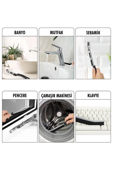 2 Li Çok Amaçlı Temizlik Fırçası & Derz Fırçası & Mutfak Banyo Temizlik Fırçası - 4