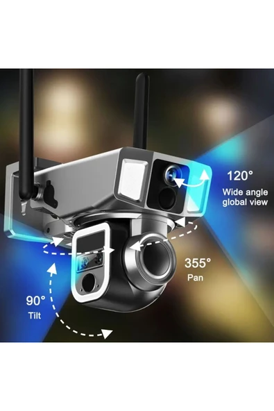 Urfakent 3 Lensli 4g Wifi Solar 2k Kamera-ikisi Bir Arada Üretim 10x Hibrit Zoom - 4