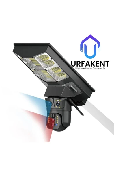 Urfakent Sokak Lambalı 3 Lensli 4G Solar Kamera - 1