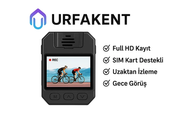 Urfakent Gece Görüşlü Ekranlı Yaka Kamerası ürün görseli