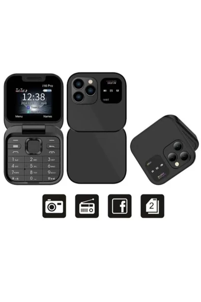 shop Flip Model Kapaklı Tuşlu Telefon Farklı Ses Modu Çift Sim Kartlı - 2