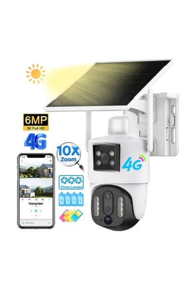 Urfakent 4G Çift Kameralı Geniş Açılı 10X Hibrit Zoom Solar Kamera(Hafıza Kartı Dahildir)