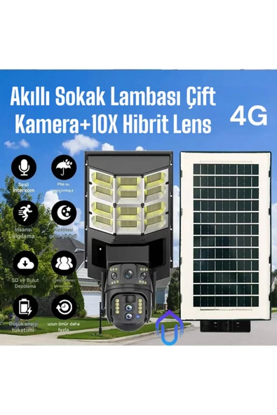 Urfakent Sokak Lambalı 3 Lensli 4G Solar Kamera - 8