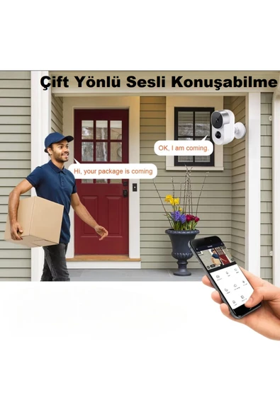 Urfakent Tuya 1080P Wifi  Kablosuz Şarjlı Kamera 4-6 Ay Bekleme Süresi(Hafıza Kartı Dahildir) - 8