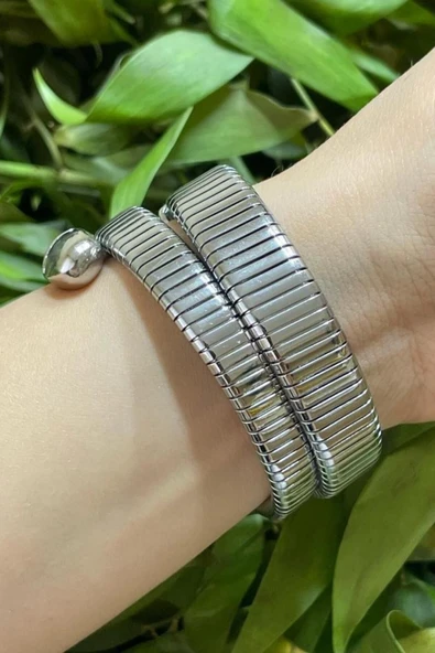 QUARTZ Kadın Yılan Model Kol Saati Ks1798 - Gümüş - Resim 2