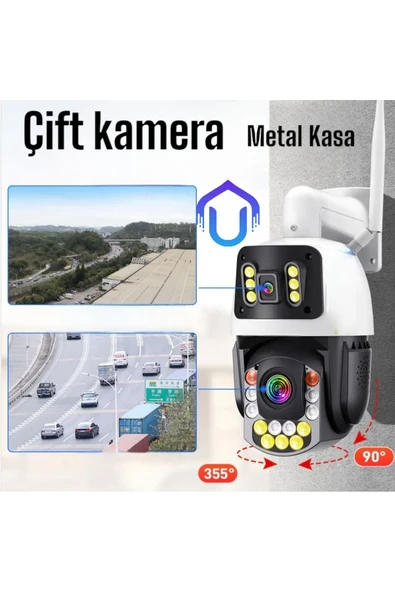 Urfakent İcsee 8 MP Çift Kameralı 42X Optik Zoom Metal Kasalı PTZ Wifi Kamera(Hafıza Kartı Dahildir) - 5