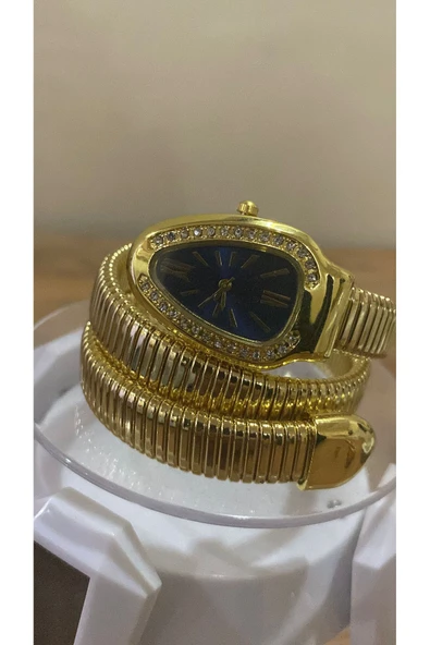 Urfakent Yeni Sezon 2025 Blvgari Model Ser Yılan Sarmal Kol Saati Gold Serisi - 2