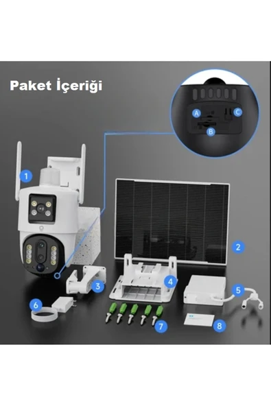 Urfakent 4G Çift Kameralı Geniş Açılı 10X Hibrit Zoom Solar Kamera(Hafıza Kartı Dahildir) - 2