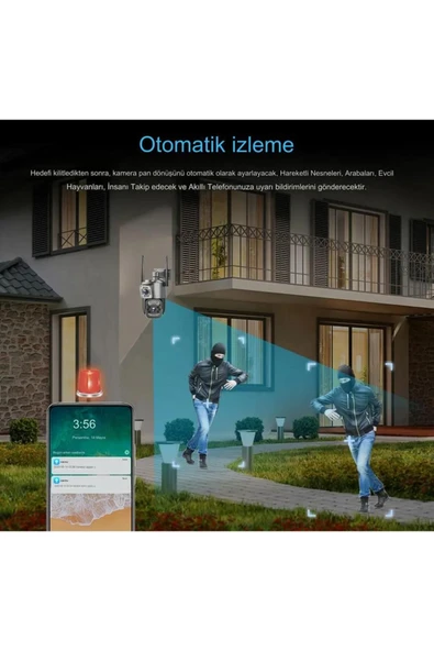 Urfakent 4G Çift Kameralı Sim Kart İle Çalışan Elektrikl PTZ Kamera(Hafıza Kartı Hediyelidir) - 4