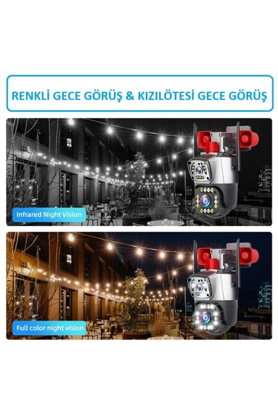 Urfakent IPC360 Çift Kameralı Sirenli Wifi Kamera(Hafıza Kartı Dahildir) - 5