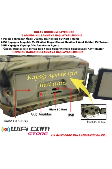 Urfakent Foto Kapan Kamera 1080P Kayıt Hızlı Tetiklenme(Hafıza Kartı Dahildir) - 8