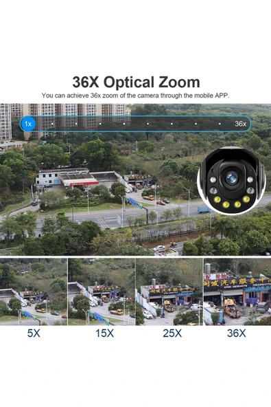 Urfakent İcsee 6 MP Çift Kameralı 36X Optik Zoom Büyük Kasa PTZ Wifi Kamera(Hafıza Kartı Dahildir) - 8