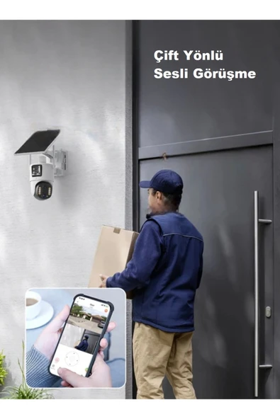 Urfakent 4G Çift Kameralı Geniş Açılı 10X Hibrit Zoom Solar Kamera(Hafıza Kartı Dahildir) - 4