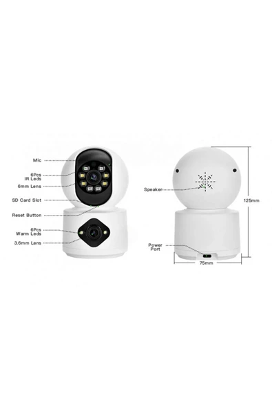 Urfakent Yoosee Çift Kameralı Wifi Kamera(Hafıza Kartı Dahildir) - 4