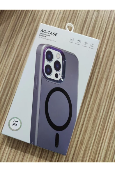 Urfakent Iphone14 Mag Safe Kılıf Mat Arka Yüzey Wireless Şarj Özellikli Flet+toz Bandı Hediyeli