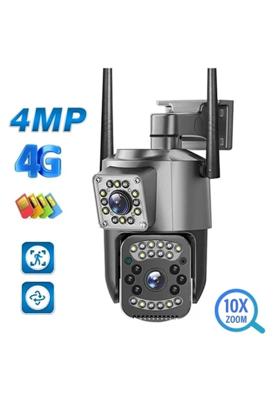 Urfakent 4G Çift Kameralı Sim Kart İle Çalışan Elektrikl PTZ Kamera(Hafıza Kartı Hediyelidir) - 3