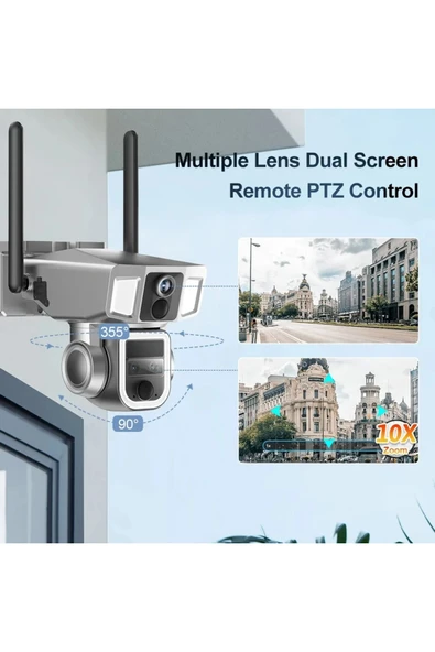 Urfakent 3 Lensli 4g Wifi Solar 2k Kamera-ikisi Bir Arada Üretim 10x Hibrit Zoom - 7