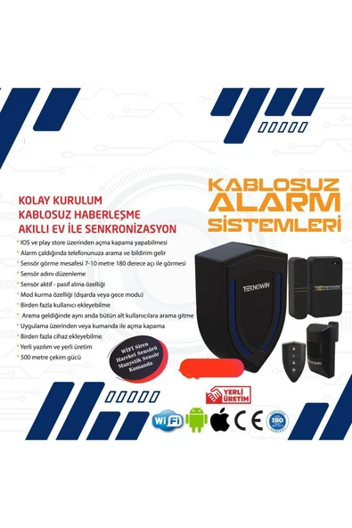 Urfakent Kablosuz Alarm Sistemi Yapay Zekalı Cep Aramalı(DUMAN SENSÖRÜ OPSİYONLU) - 2