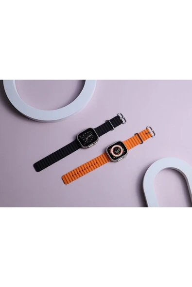 Urfakent Watch 8 Ultra H11 Ultra Plus Aktif Pusula Oyun Modu Üç Kordon 2023 Model 49mm Vidalı 450mah 2.02inc - 3