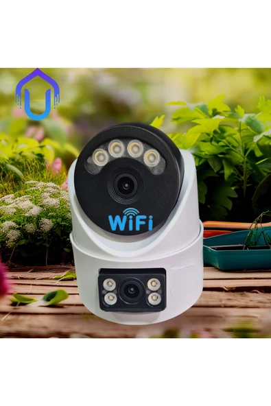 Urfakent Çift Kameralı Dome Wifi Kamera Kapı Girişi Iç Ortam Ve Asansör Kamerası - 7
