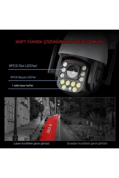 Urfakent 8MP 4K 30x Optik Zoomlu 4G Sim Kartlı Kamera 360 Sonsuz Dönüş Elektrikle Çalışır+Kar Dahildir - Resim 5