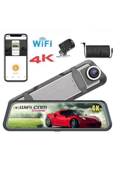 WİFİCAM 4K Yüksek Kalite Ayna Araç Kamerası - 4