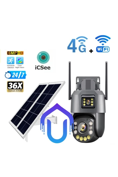 Urfakent 4G+WIFI+ Modemli Kamera 3si Bir Arada Üretim 36X Optik Zoom Solar Kamera Seti - Resim 4