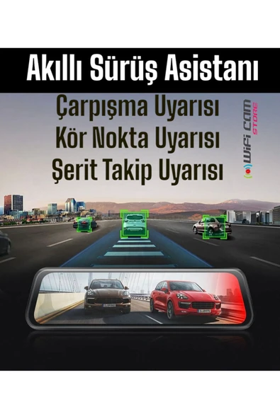 WİFİCAM 4K Yüksek Kalite Ayna Araç Kamerası - 6