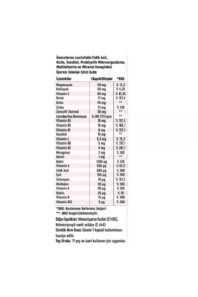 Lactofolin Folik Asit, Kolin, Probiyotik, Multivitamin 30 Kapsül - 5