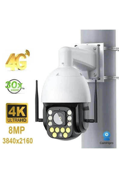 Urfakent 8MP 4K 30x Optik Zoomlu 4G Sim Kartlı Kamera 360 Sonsuz Dönüş Elektrikle Çalışır+Kar Dahildir ürün görseli