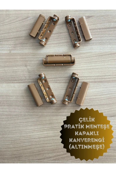 ÖZFIRAT PVC YAPI Pvc Pimapen Kapı Pencere Pratik Çelik Menteşe 80mm Kahve/altınmeşe (5 ADET) Vidalar Dahil - 3