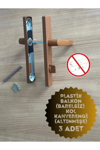 EVA PLAST Pvc Pimapen Plastik Kapı Kolu Balkon Kahverengi(ALTINMEŞE) 3 Adet