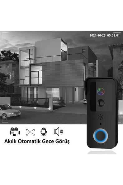 Urfakent Tuya Smart Akıllı Kameralı Kapı Zili 1080p Görüntü Geniş Açı - 2