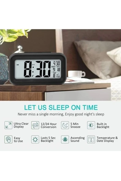 Urfakent Alarmlı Dijital Masa Saati Video Kamera(Hafıza Kartı Dahildir) - Resim 5