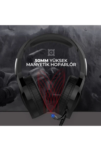 Havit Gamenote H2232D RGB Mikrofonlu Siyah Gaming E-spor Oyuncu Kulaklığı - 5