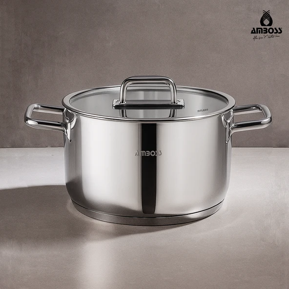 Nova Paslanmaz Çelik Cam Kapaklı Derin Tencere 26x15 cm ürün görseli