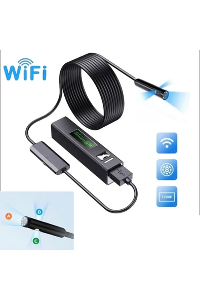 Urfakent 3 Lensli WİFİ Yılan Kamera 5 Metre Ve 10 Metre Seçenekli - Resim 5