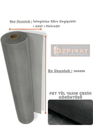 ÖZFIRAT PVC YAPI Anti Polen Kedi/sineklik Yırtılmaz Pet Tülü En: 100cm Boy: 100cm - Resim 2