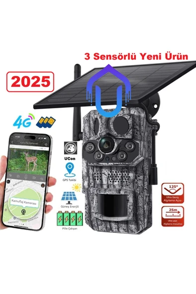 Urfakent 3 Sensörlü GPS Destekli 4G Sim Kartlı Solar Foto Kapan Kamera - Resim 5